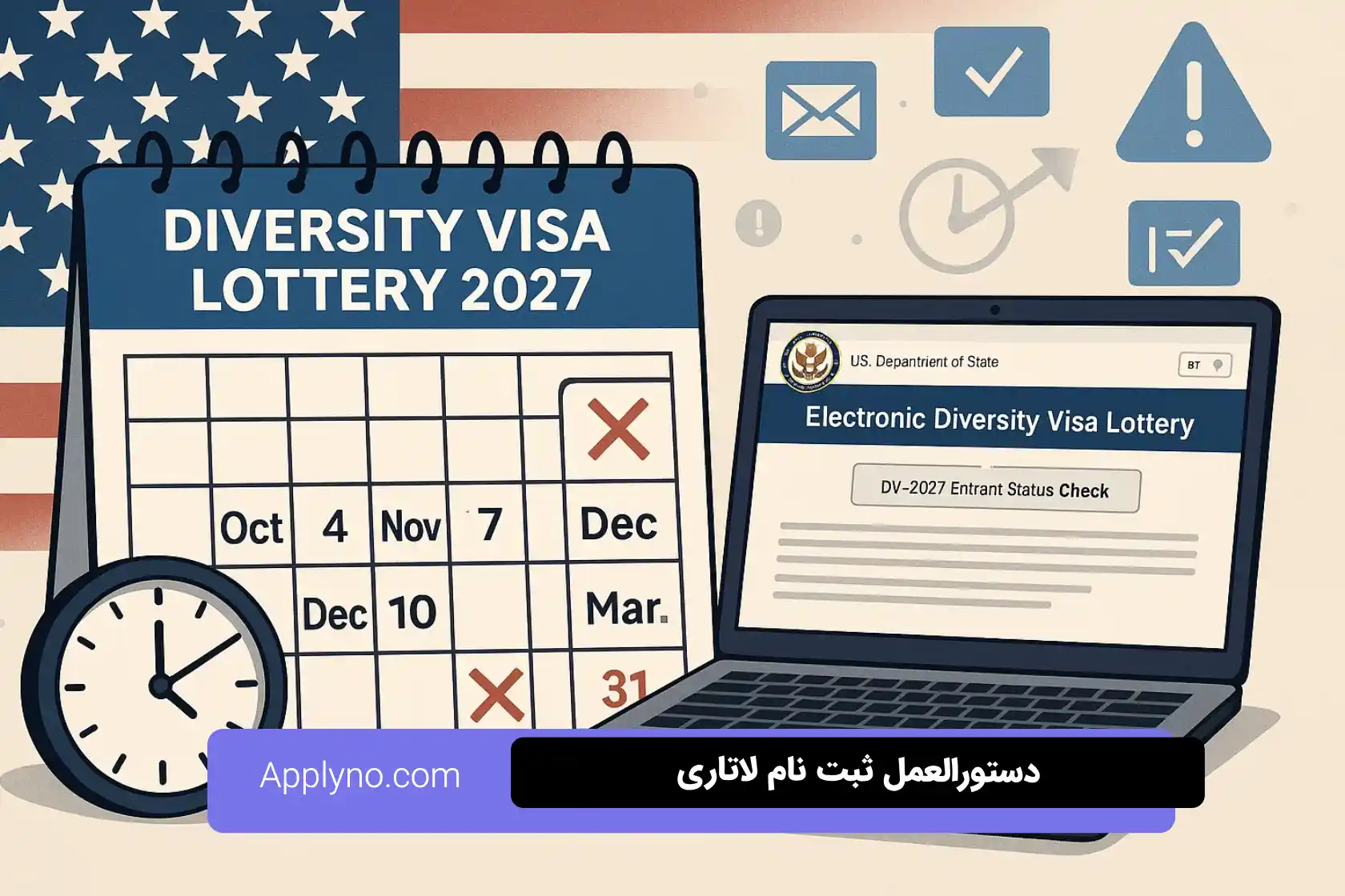 دستورالعمل ثبت نام لاتاری ۲۰۲۷: مهلت‌ها و زمان‌بندی‌ها