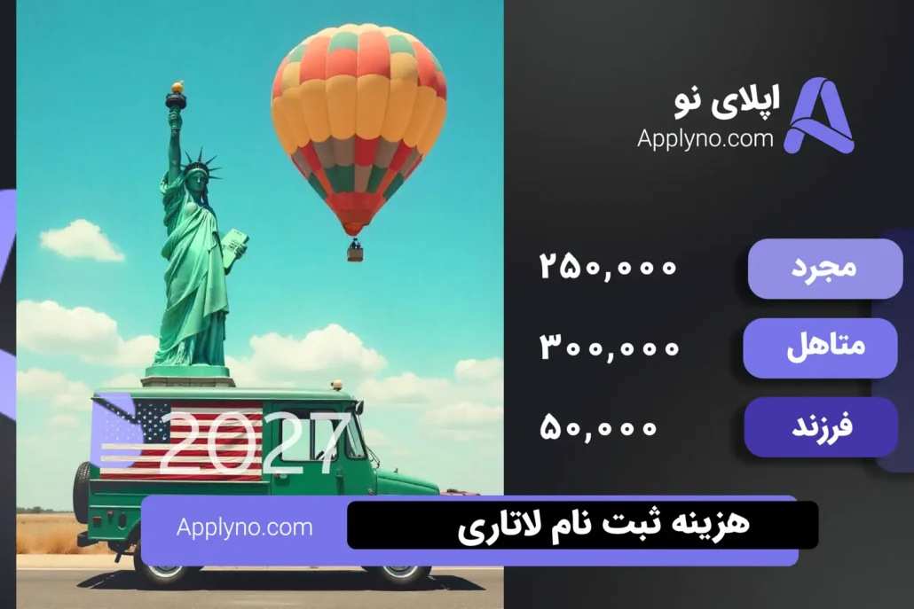 هزینه ثبت نام لاتاری 2027